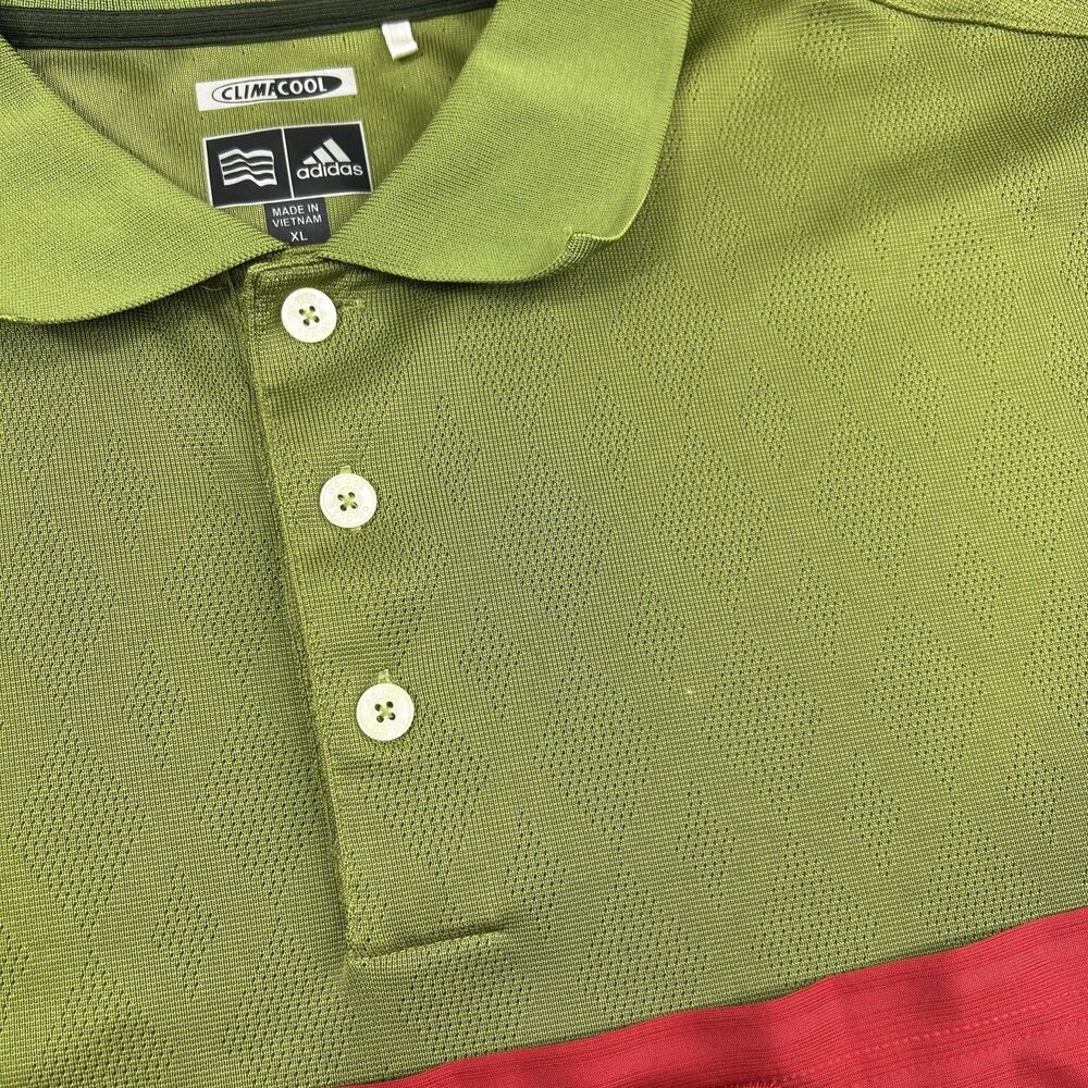 Adidas Golf Climacool Polo Shirt Men’s XL Red Lime Green Set Embroidered - Picture 13 of 13